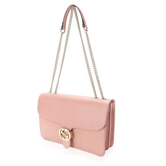 Gucci Soft Pink Dollar Calfskin Interlocking GG Shoulder Bag - Picture 2 of 8